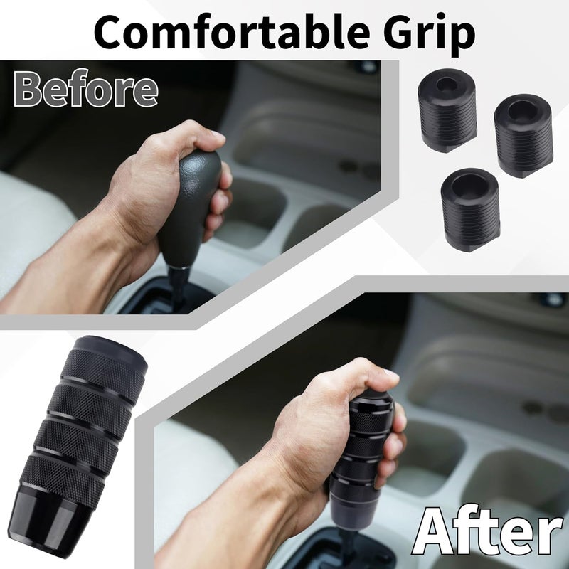 ecocstm Car Shifter Knob, Aluminum Gear Shift Style Knobs, 3.74" Black Shift Knob with 3 Threaded Adapters M8 M10 M12 x 1.25 Fit Universal Manual Transmission, Automotive, Trucks - Image 5